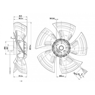 Ventilateur hélicoïde A6E315-AS02-02 - 13031328