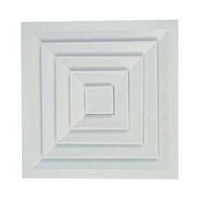 DIFFUSEUR ALUMINIUM CARRE BLANC A NOYAU DEMONTABLE DAB 375x375 - 20410375